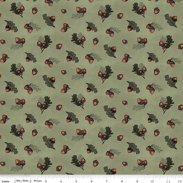 Whispering Pines - Acorns - C17954 Green - Riley Blake Designs - 100% Cotton